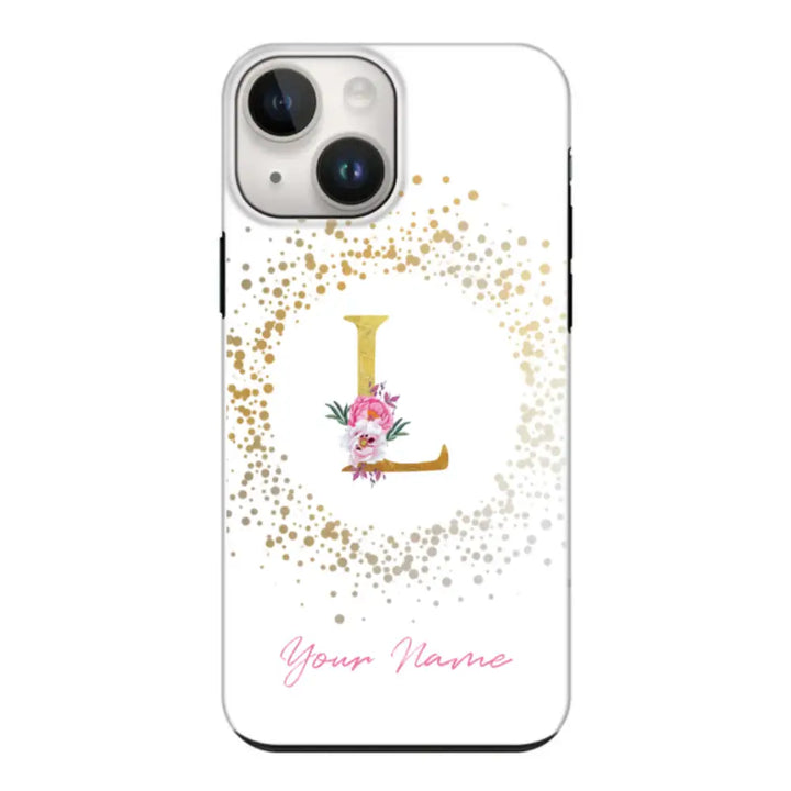 Apple iPhone 15 Plus / Tough Pro Floral Initial Phone Case - Stylizedd.com