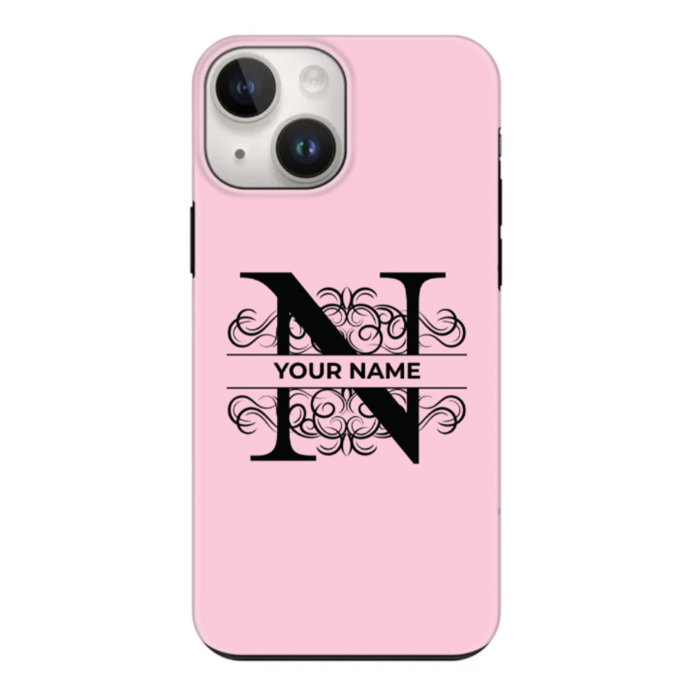 Apple iPhone 15 Plus / Snap Classic Split Floral Initial Phone Case - Stylizedd.com
