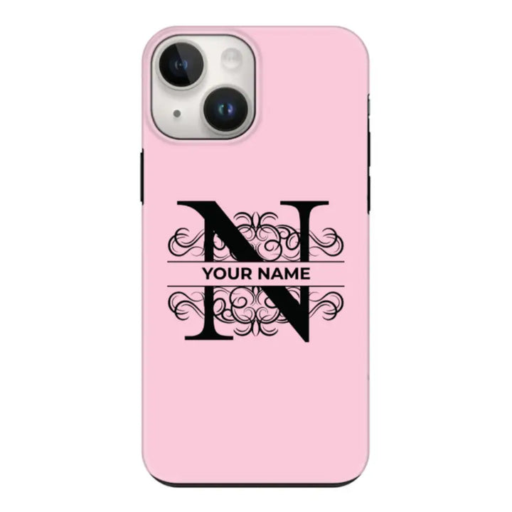 Apple iPhone 15 Plus / Tough Pro Split Floral Initial Phone Case - Stylizedd.com