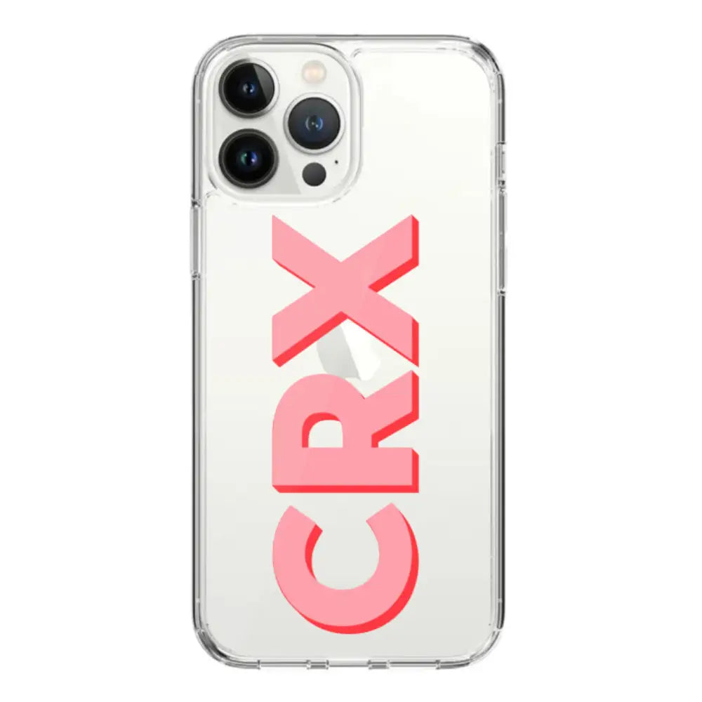 Apple iPhone 15 Pro Max / Rugged Black Personalized Monogram Initial 3D Shadow Text Phone Case - Stylizedd.com