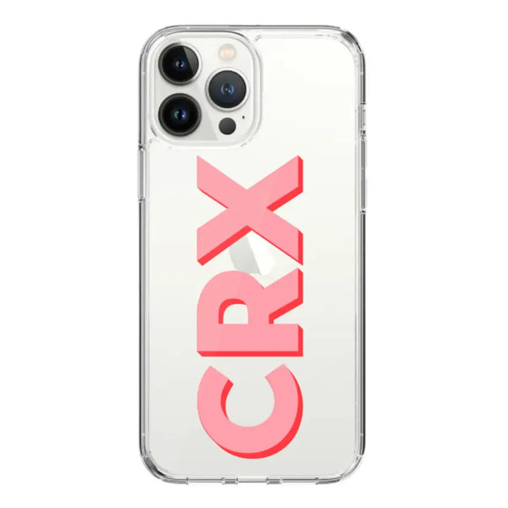Apple iPhone 15 Pro Max / Rugged Black Personalized Monogram Initial 3D Shadow Text Phone Case - Stylizedd.com