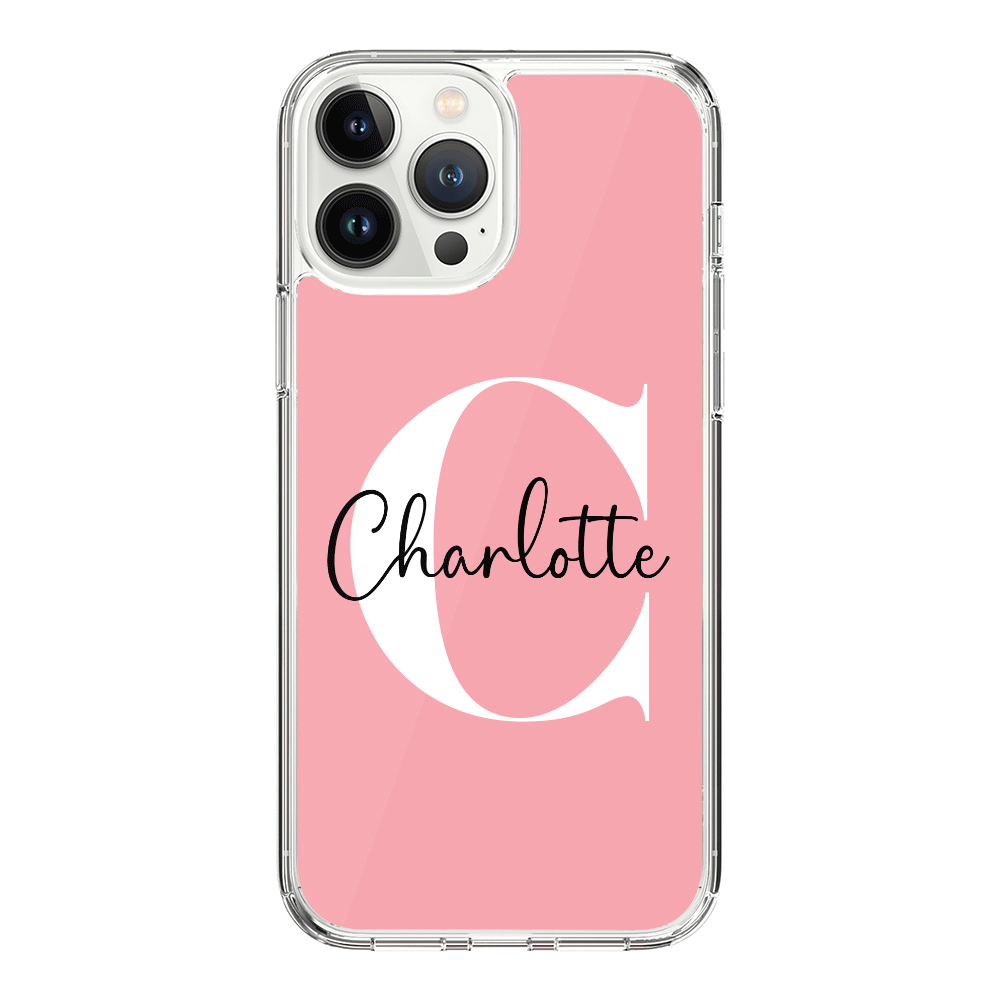 Apple iPhone 15 Pro Max / Rugged Black Custom Monogram Large Initial Name & Letter, Phone Case - Stylizedd.com