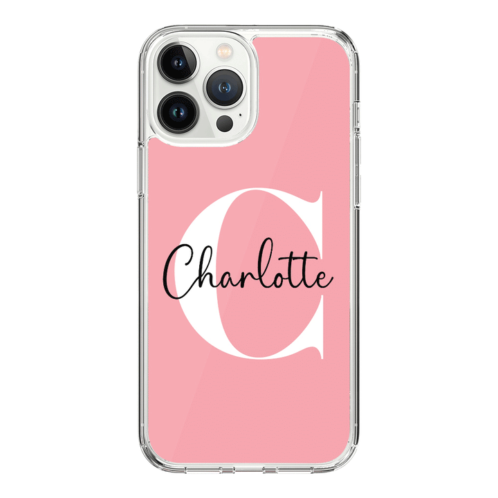 Apple iPhone 15 Pro Max / Rugged Black Custom Monogram Large Initial Name & Letter, Phone Case - Stylizedd.com