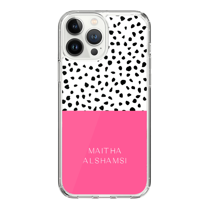 Apple iPhone 15 Pro Max / Rugged Black Personalized Text Colorful Spotted Dotted, Phone Case - Stylizedd.com
