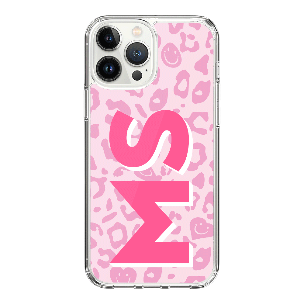 Apple iPhone 15 Pro Max / Rugged Black Custom Monogram Initial 3D Shadow Text Seamless Pattern, Phone Case - Stylizedd.com