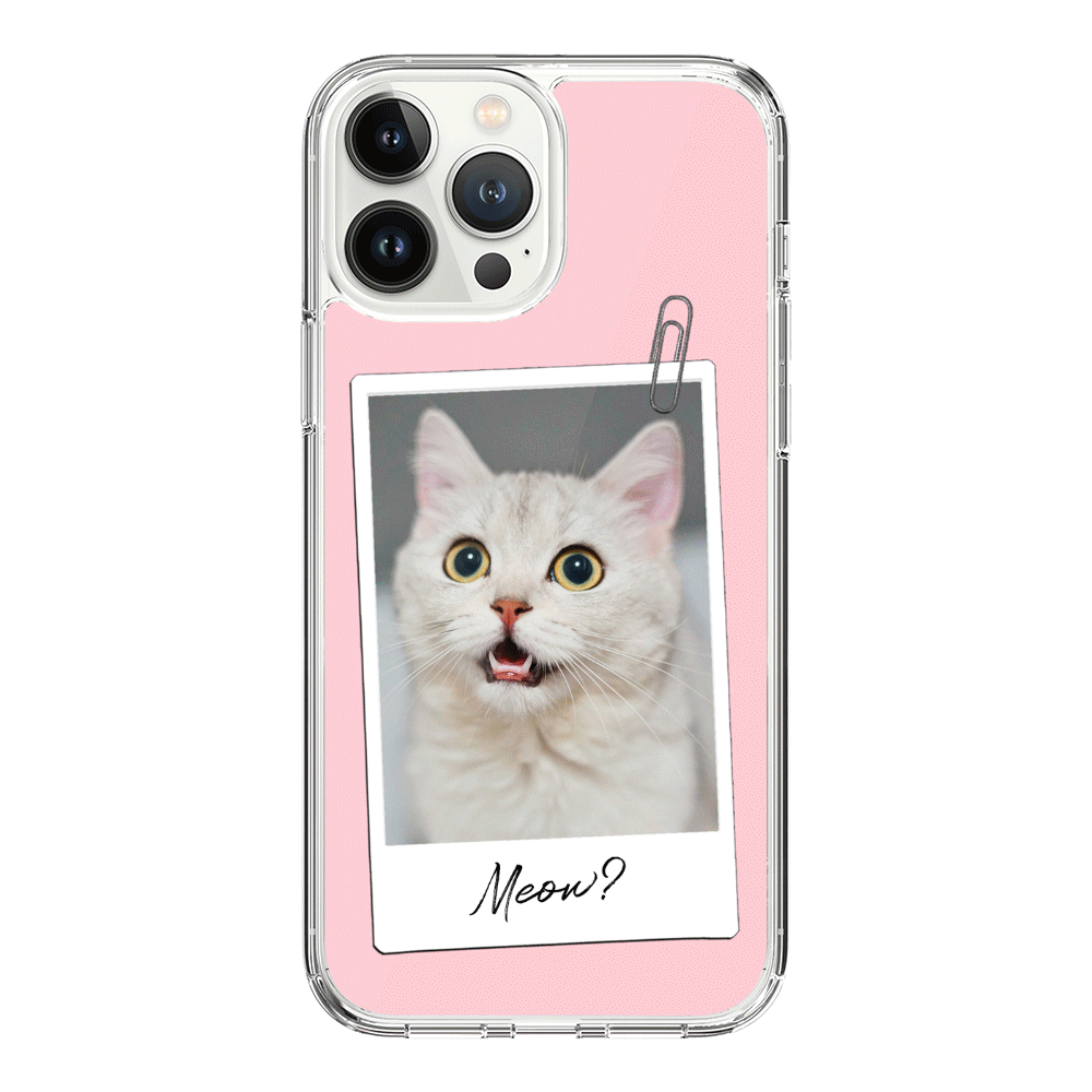 Apple iPhone 15 Pro Max / Rugged Black Polaroid Photo Pet Cat, Phone Case - Stylizedd.com