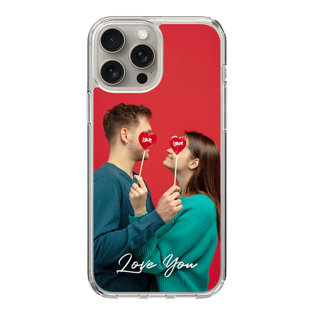 Apple iPhone 15 Pro Max / Rugged Black Custom Photo Valentine, Phone Case - Stylizedd.com
