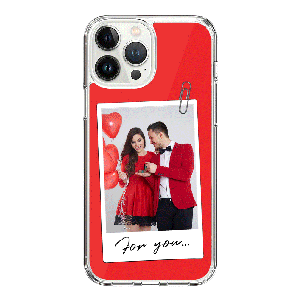 Apple iPhone 15 Pro Max / Rugged Black Personalized Polaroid Photo Valentine, Phone Case - Stylizedd.com