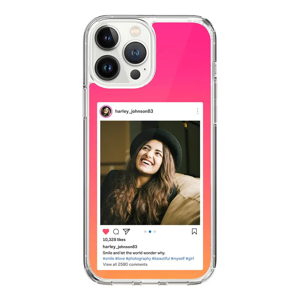 Apple iPhone 15 Pro Max / Clear Classic Custom Photo Instagram Post Template, Phone Case - Stylizedd.com