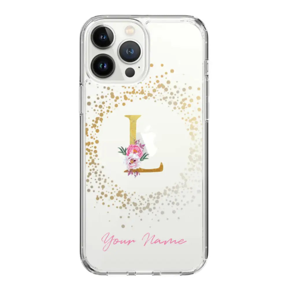 Apple iPhone 15 Pro Max / Clear Classic Floral Initial Phone Case - Stylizedd.com