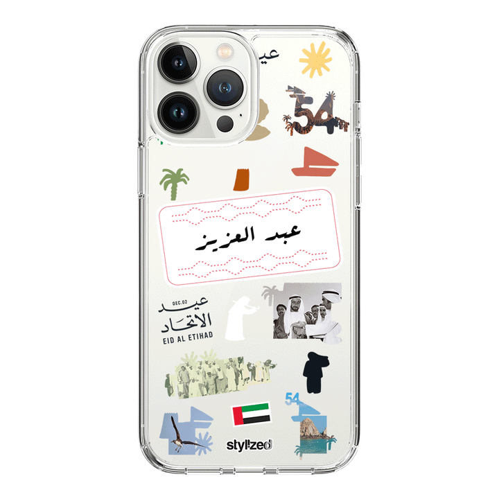 Apple iPhone 15 Pro Max / Clear Classic Custom Eid Al Etihad 54 National Day Sticker, Phone Case - Stylizedd.com