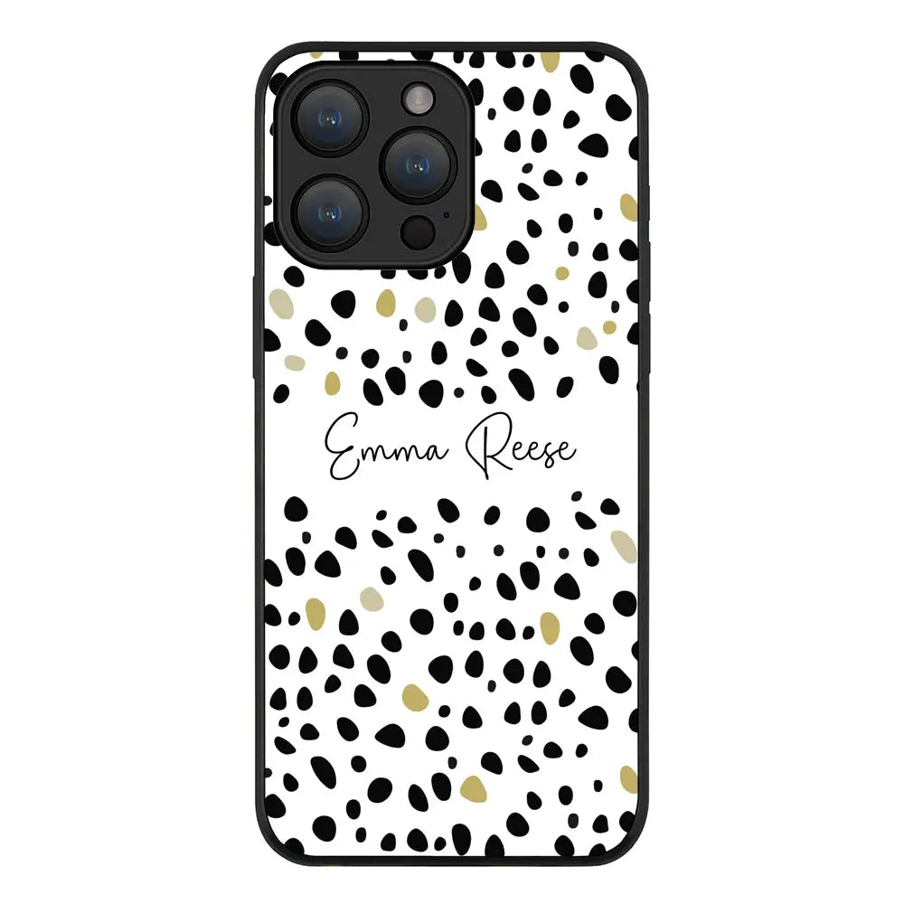 Apple iPhone 15 Pro Max / Rugged Black Pebble Multi Color Custom Text, My Name Phone Case - Stylizedd.com