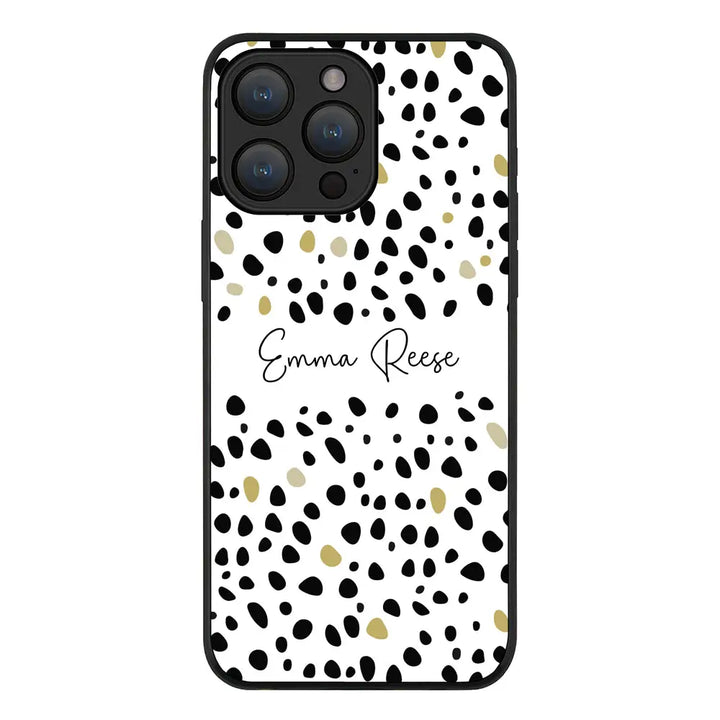 Apple iPhone 15 Pro Max / Rugged Black Pebble Multi Color Custom Text, My Name Phone Case - Stylizedd.com