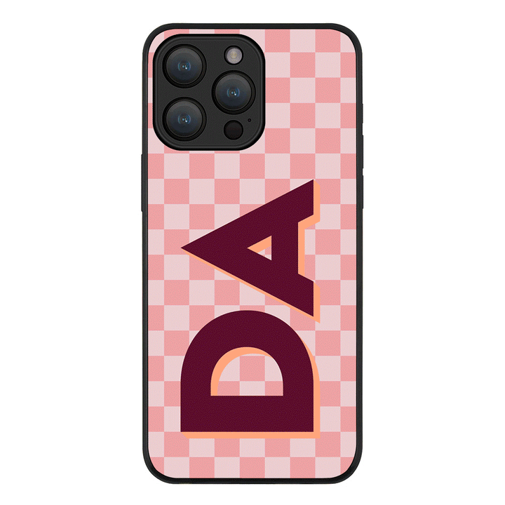 Apple iPhone 15 Pro Max / Tough Pro Custom Monogram Initial Small Checkerboard, Phone Case - Stylizedd.com