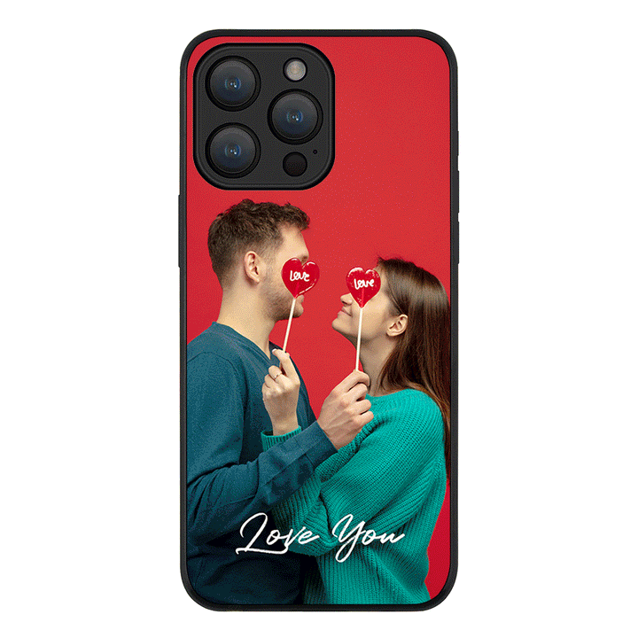 Apple iPhone 15 Pro Max / Rugged Black Custom Photo Valentine, Phone Case - Stylizedd.com