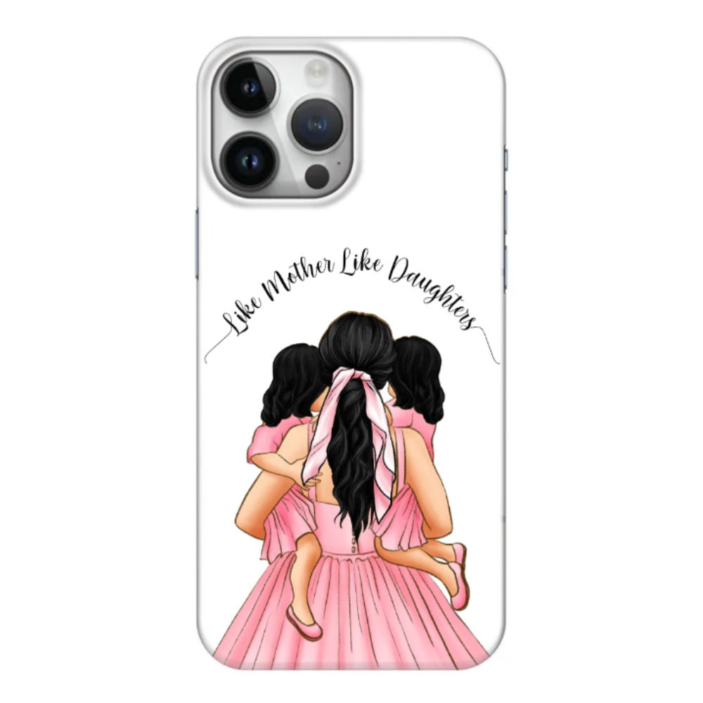 Apple iPhone 15 Pro Max / Clear Classic Mother 2 daughters Custom Clipart, Text Phone Case - Stylizedd.com