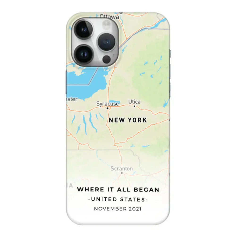 Apple iPhone 15 Pro Max / Clear Classic Personalized map, Phone Case - Stylizedd.com