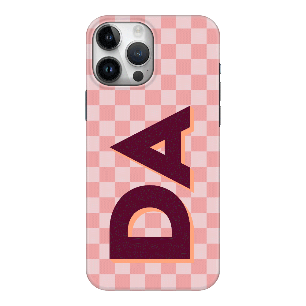 Apple iPhone 15 Pro Max / Clear Classic Custom Monogram Initial Small Checkerboard, Phone Case - Stylizedd.com
