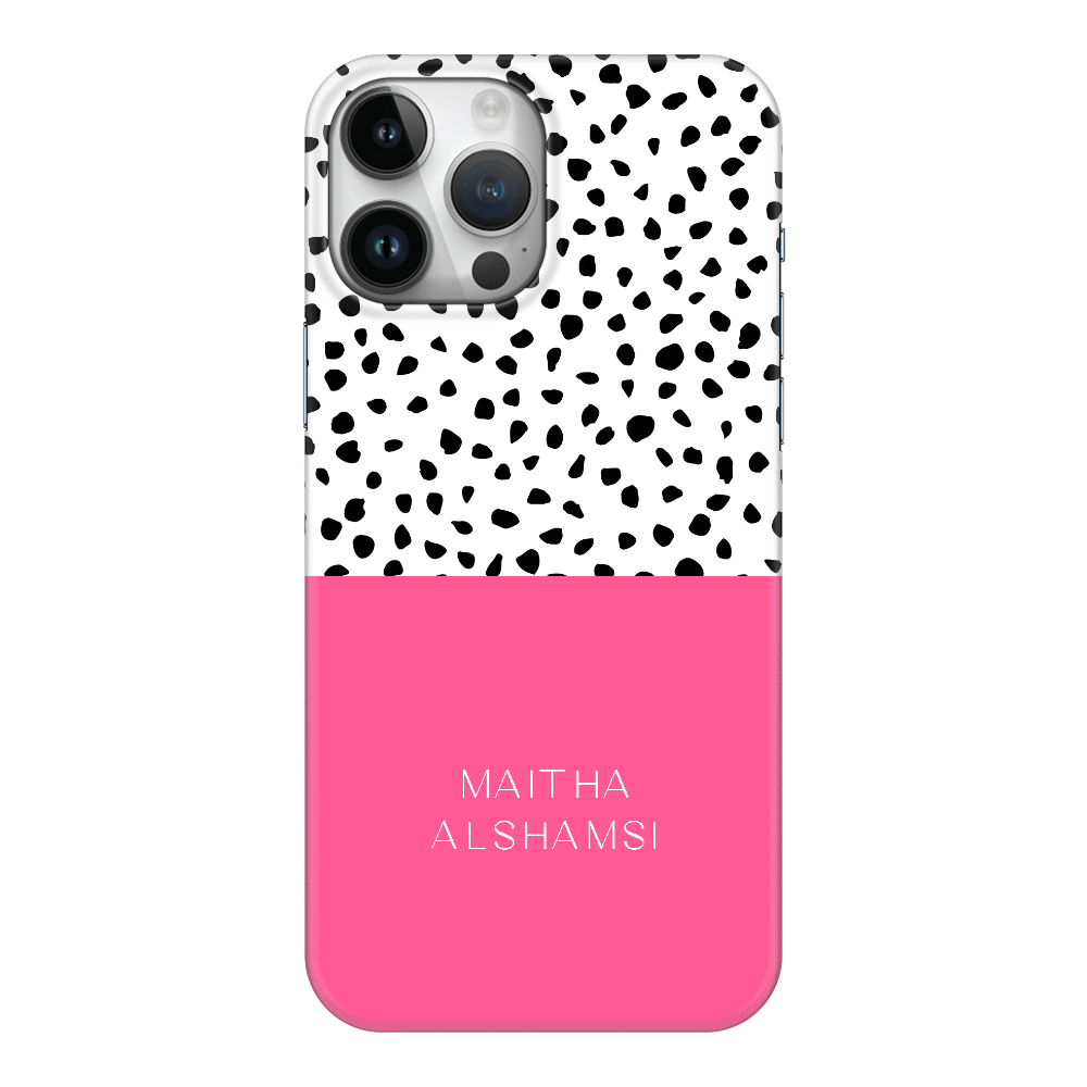 Apple iPhone 15 Pro Max / Clear Classic Personalized Text Colorful Spotted Dotted, Phone Case - Stylizedd.com