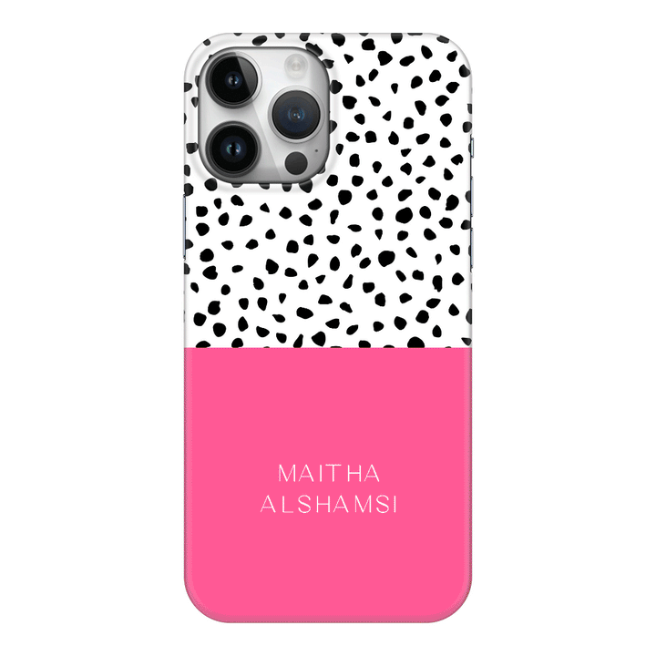 Apple iPhone 15 Pro Max / Clear Classic Personalized Text Colorful Spotted Dotted, Phone Case - Stylizedd.com