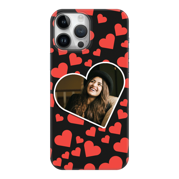 Apple iPhone 15 Pro Max / Clear Classic Custom Photo Heart shaped, Phone Case - Stylizedd.com