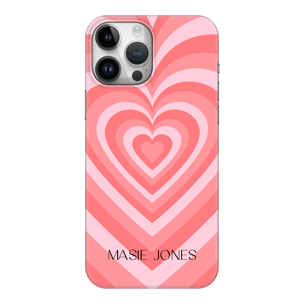 Apple iPhone 15 Pro Max / Clear Classic Personalized Name Retro Hearts, Phone Case - Stylizedd.com