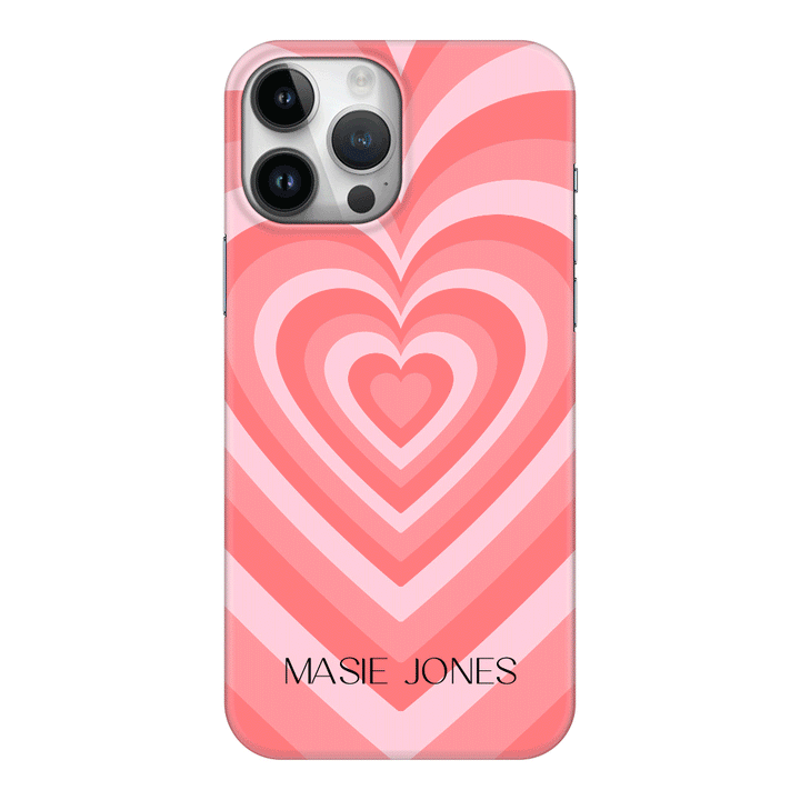 Apple iPhone 15 Pro Max / Clear Classic Personalized Name Retro Hearts, Phone Case - Stylizedd.com