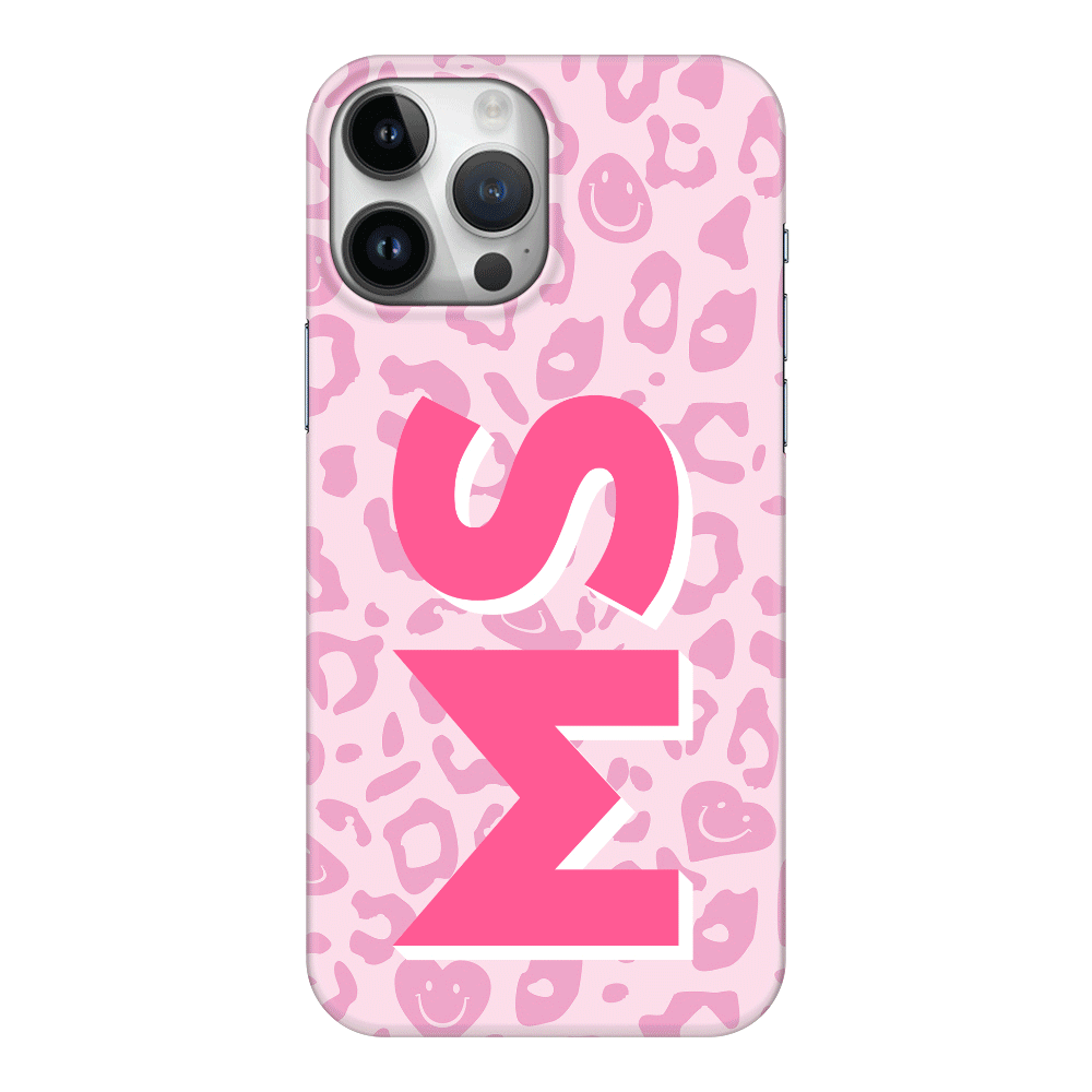Apple iPhone 15 Pro Max / Clear Classic Custom Monogram Initial 3D Shadow Text Seamless Pattern, Phone Case - Stylizedd.com