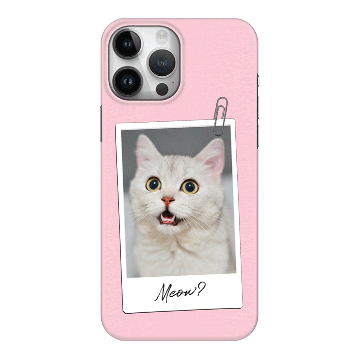 Apple iPhone 15 Pro Max / Clear Classic Polaroid Photo Pet Cat, Phone Case - Stylizedd.com