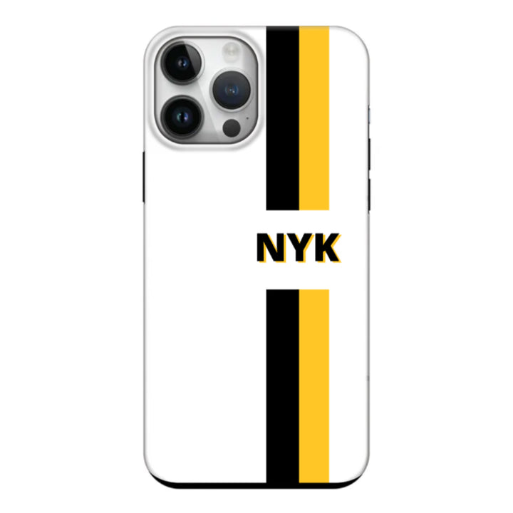 Apple iPhone 15 Pro Max / Snap Classic Custom Striped Monogram Phone Case - Stylizedd.com