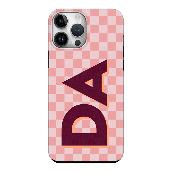 Apple iPhone 15 Pro Max / Snap Classic Custom Monogram Initial Small Checkerboard, Phone Case - Stylizedd.com