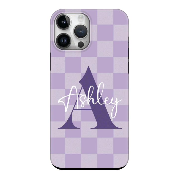 Apple iPhone 15 Pro Max / Snap Classic Personalized Name Initial Monogram Checkerboard, Phone Case - Stylizedd.com