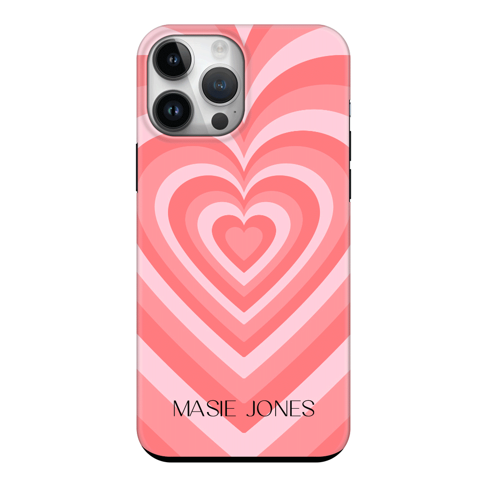 Apple iPhone 15 Pro Max / Snap Classic Personalized Name Retro Hearts, Phone Case - Stylizedd.com