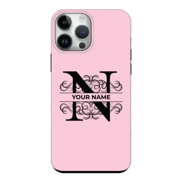 Apple iPhone 15 Pro Max / Tough Pro Split Floral Initial Phone Case - Stylizedd.com