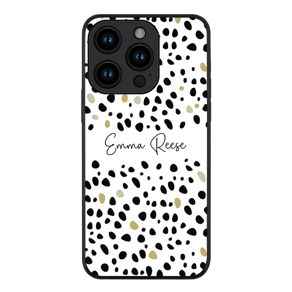 Apple iPhone 15 Pro / Rugged Black Pebble Multi Color Custom Text, My Name Phone Case - Stylizedd.com