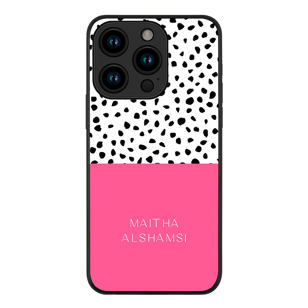 Apple iPhone 15 Pro / Tough Pro Personalized Text Colorful Spotted Dotted, Phone Case - Stylizedd.com