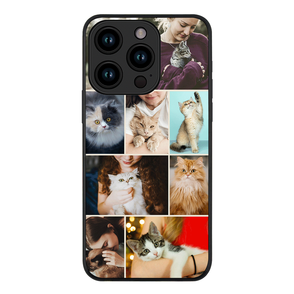 Apple iPhone 15 Pro / Tough Pro Personalised Photo Collage Grid Pet Cat, Phone Case - Stylizedd.com