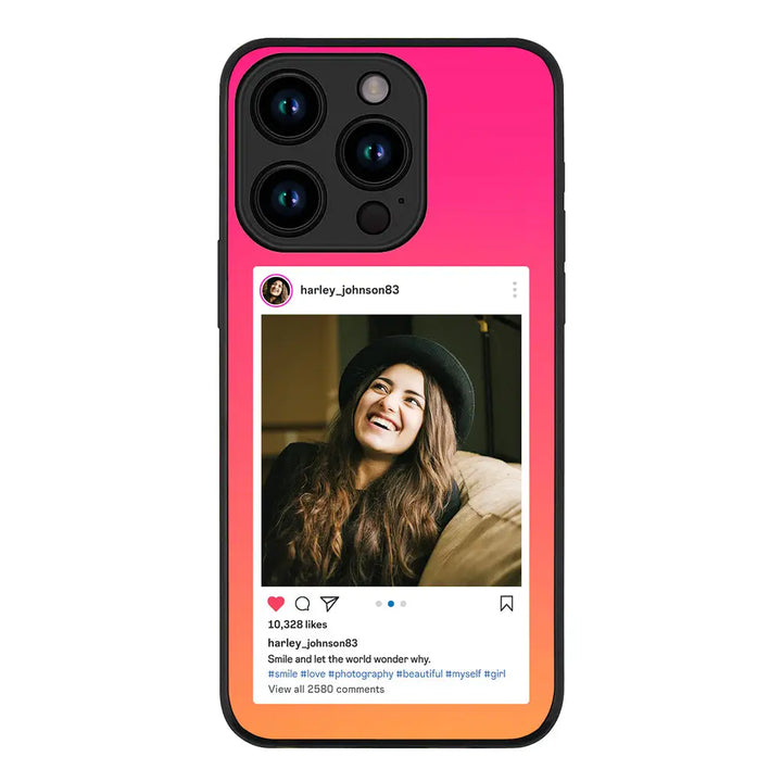 Apple iPhone 15 Pro / Rugged Black Custom Photo Instagram Post Template, Phone Case - Stylizedd.com