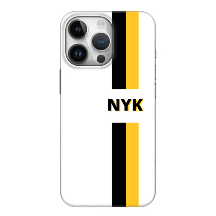 Apple iPhone 15 Pro / Clear Classic Custom Striped Monogram Phone Case - Stylizedd.com