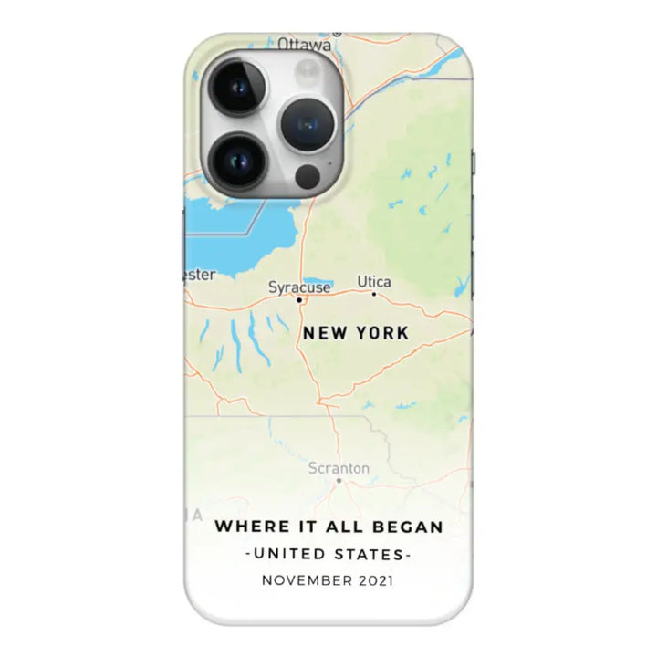 Apple iPhone 15 Pro / Clear Classic Personalized map, Phone Case - Stylizedd.com