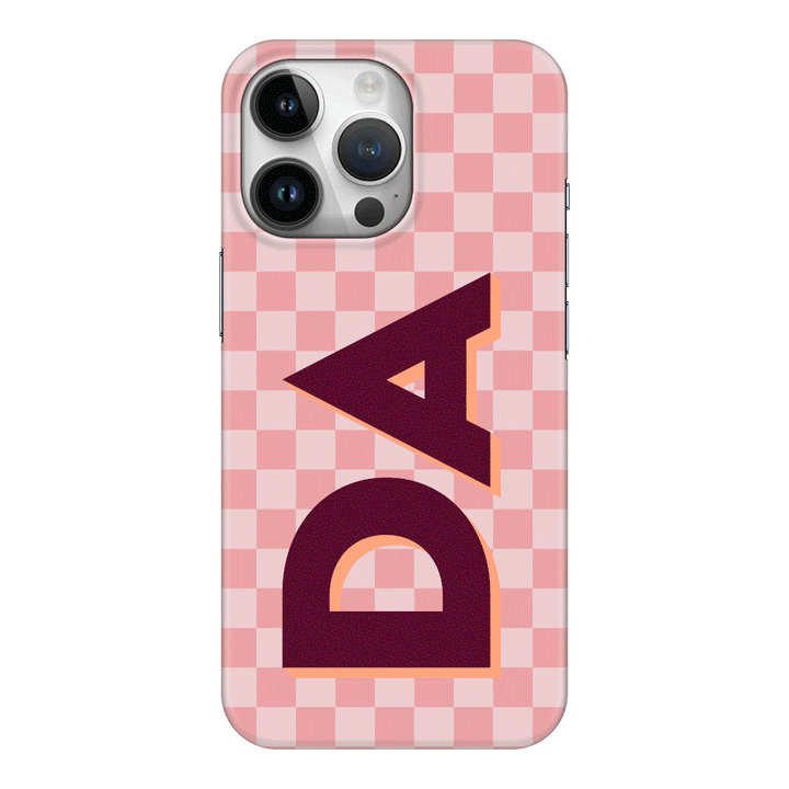 Apple iPhone 15 Pro / Clear Classic Custom Monogram Initial Small Checkerboard, Phone Case - Stylizedd.com