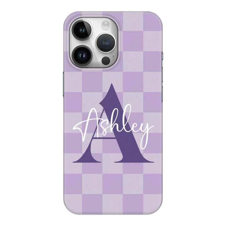 Apple iPhone 15 Pro / Clear Classic Personalized Name Initial Monogram Checkerboard, Phone Case - Stylizedd.com
