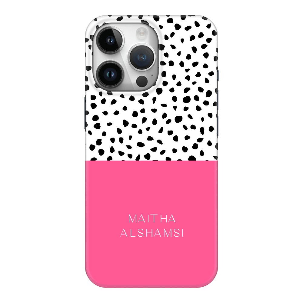 Apple iPhone 15 Pro / Clear Classic Personalized Text Colorful Spotted Dotted, Phone Case - Stylizedd.com