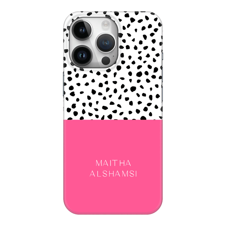 Apple iPhone 15 Pro / Clear Classic Personalized Text Colorful Spotted Dotted, Phone Case - Stylizedd.com