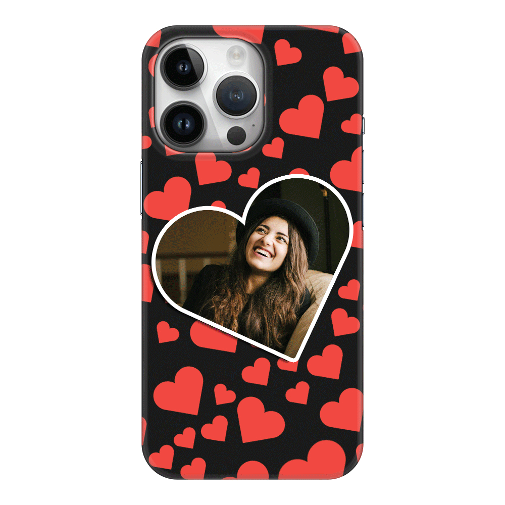 Apple iPhone 15 Pro / Clear Classic Custom Photo Heart shaped, Phone Case - Stylizedd.com