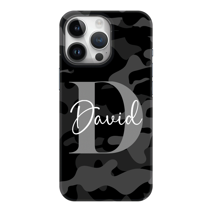 Apple iPhone 15 Pro / Clear Classic Personalized Name Camouflage Military Camo, Phone case - Stylizedd.com