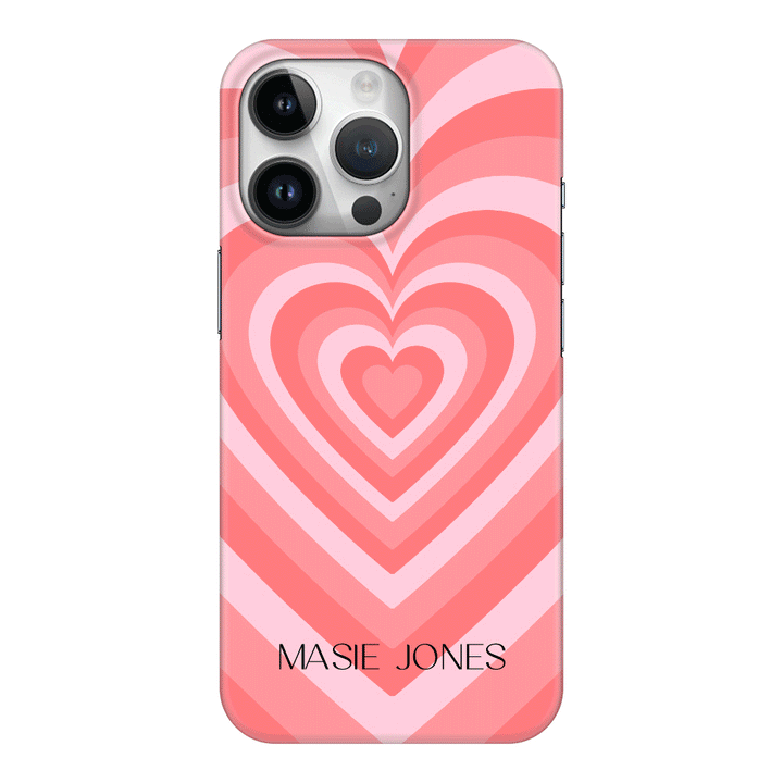 Apple iPhone 15 Pro / Clear Classic Personalized Name Retro Hearts, Phone Case - Stylizedd.com