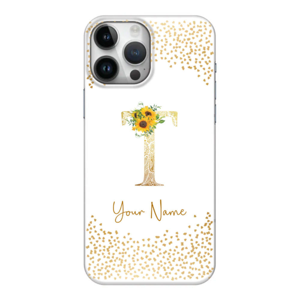 Apple iPhone 15 Pro / Clear Classic Floral Mandala Initial Phone Case - Stylizedd.com