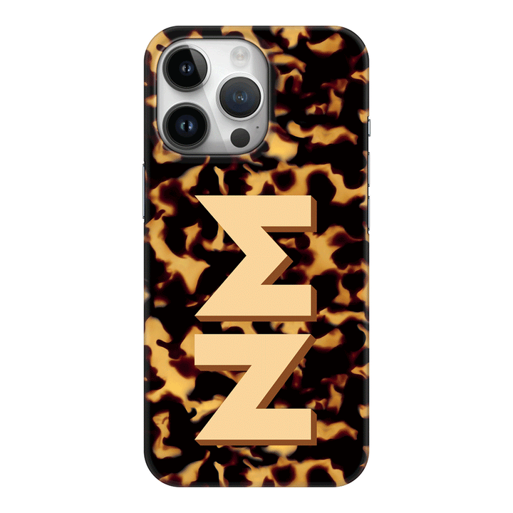 Apple iPhone 15 Pro / Snap Classic Custom Monogram 3D Text Luxury Tortoise Shell Pattern, Phone Case - Stylizedd.com