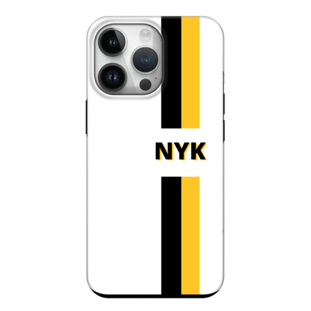 Apple iPhone 15 Pro / Snap Classic Custom Striped Monogram Phone Case - Stylizedd.com